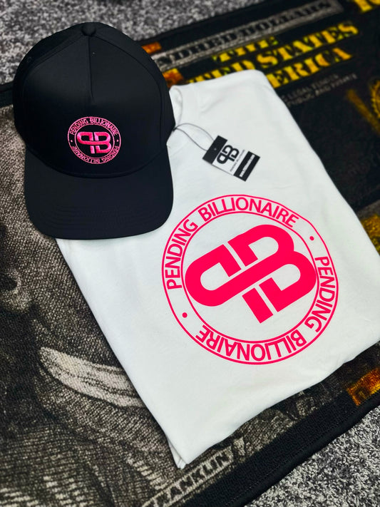 PB World Tee White/Pink Logo